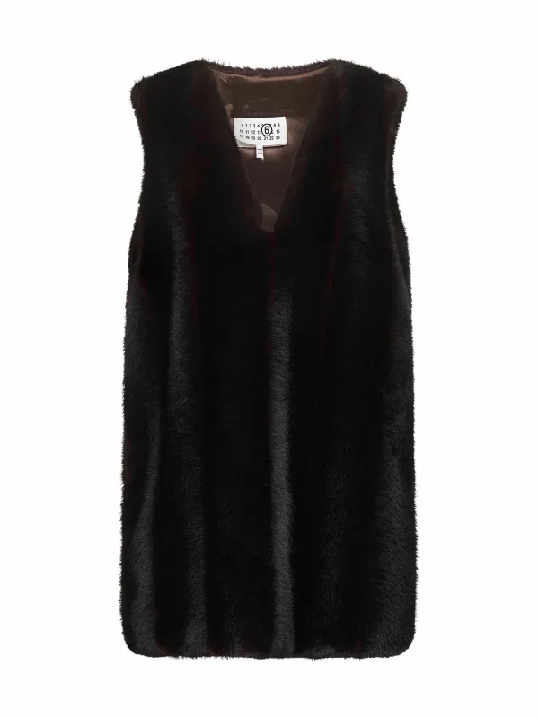 Brown Faux Fur Minidress made by Maison Margiela
