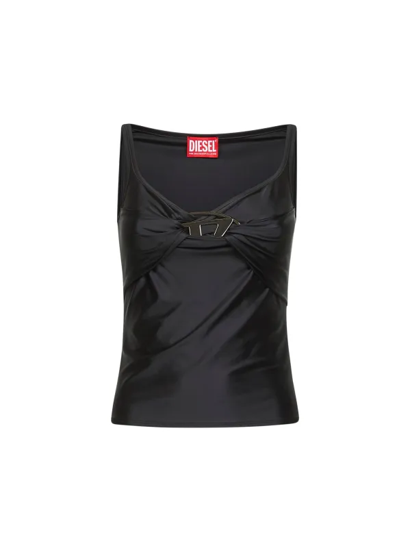 Black Stretch Nylon Jersey T-Amai Top sold by Lord & Taylor