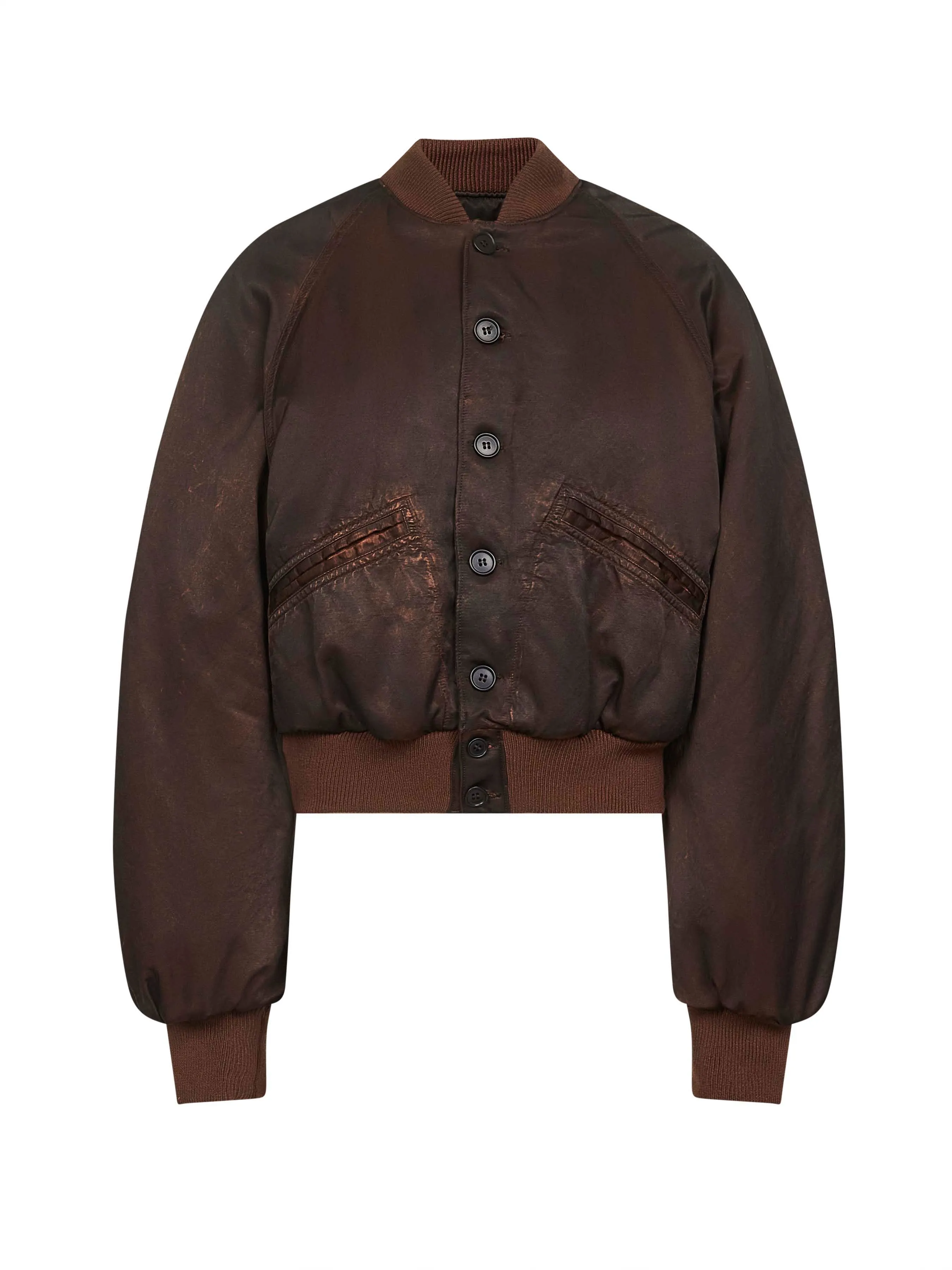 Brown Cotton and Viscose Blend Bomber Jacket sold by Lord & Taylor