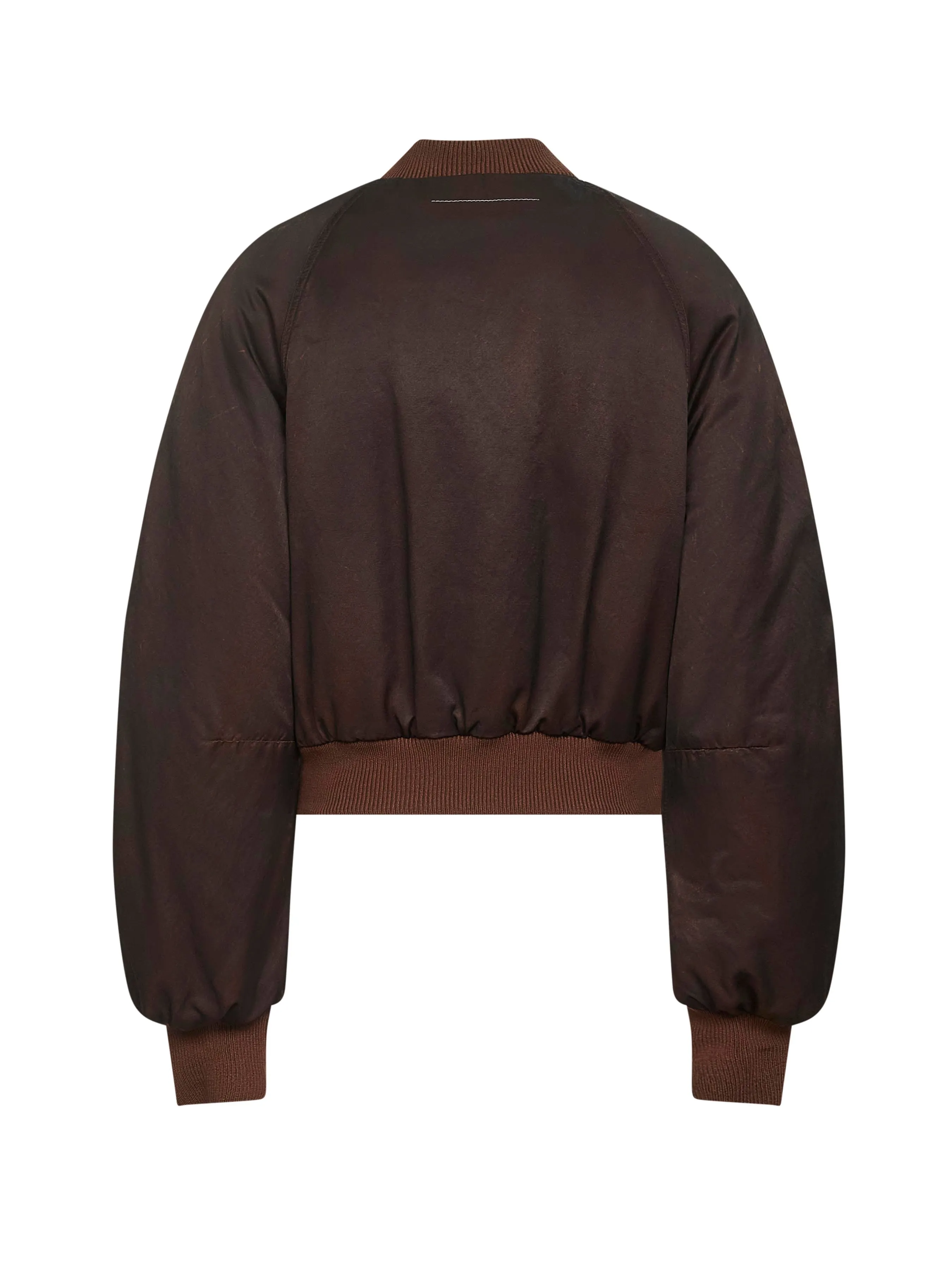 Brown Cotton and Viscose Blend Bomber Jacket sold by Lord & Taylor product image thumbnail 2