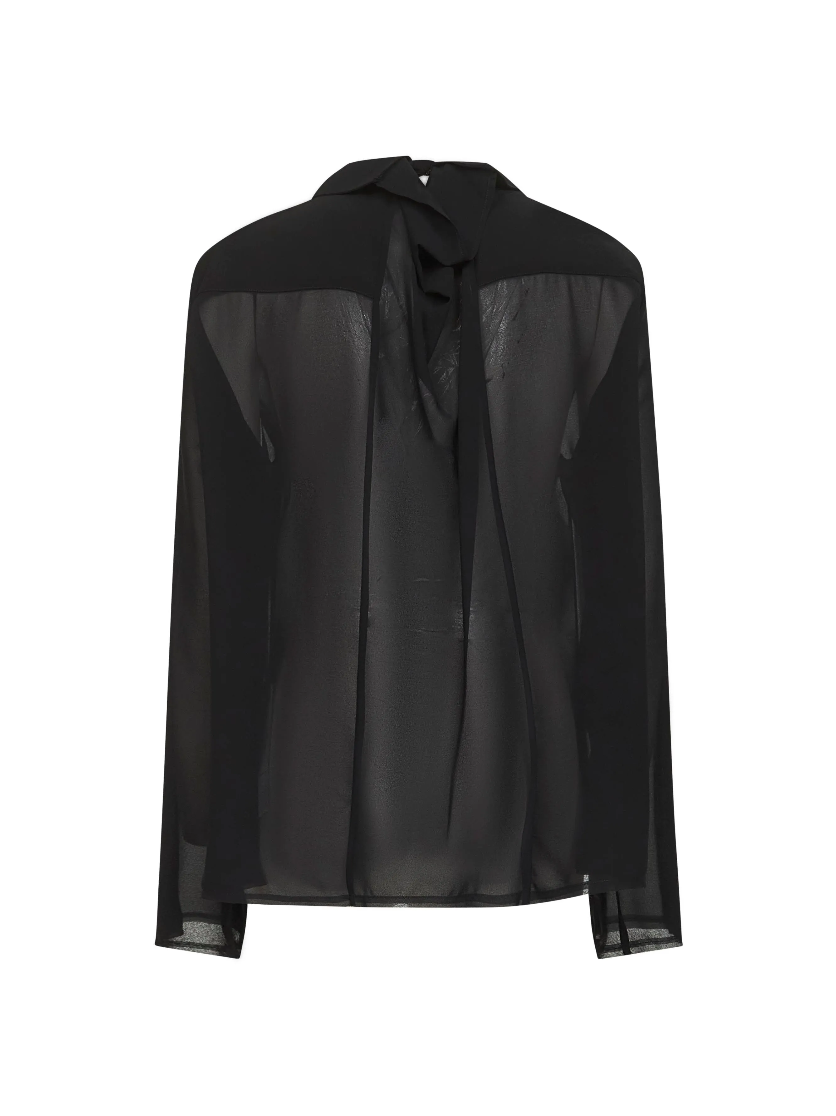 Black Georgette Shirt with Asymmetric Collar sold by Lord & Taylor product image thumbnail 2