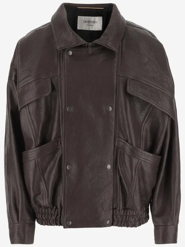 Balloon Leather Bomber Jacket sold by Lord & Taylor