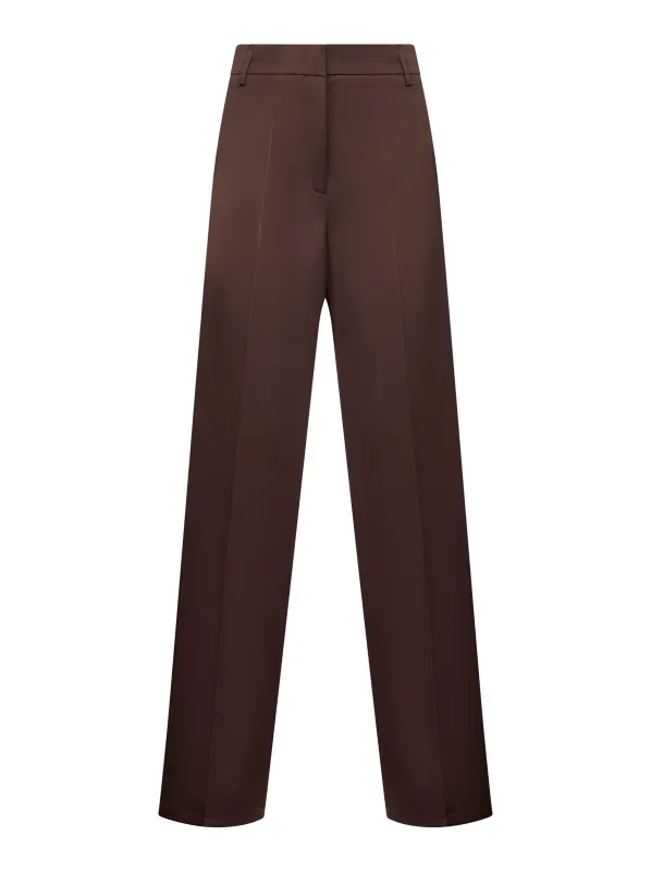Coffee Satin Palazzo Trousers sold by Lord & Taylor