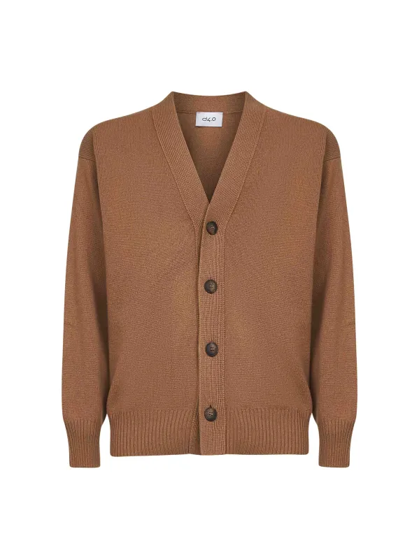 Camel Virgin Wool Knit Cardigan sold by Lord & Taylor