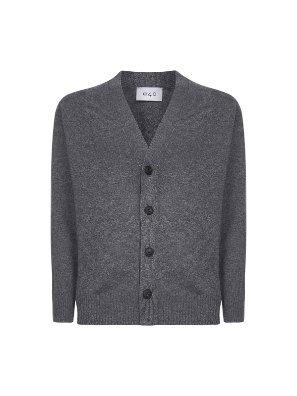 Grey Virgin Wool Relaxed Fit Cardigan sold by Lord & Taylor
