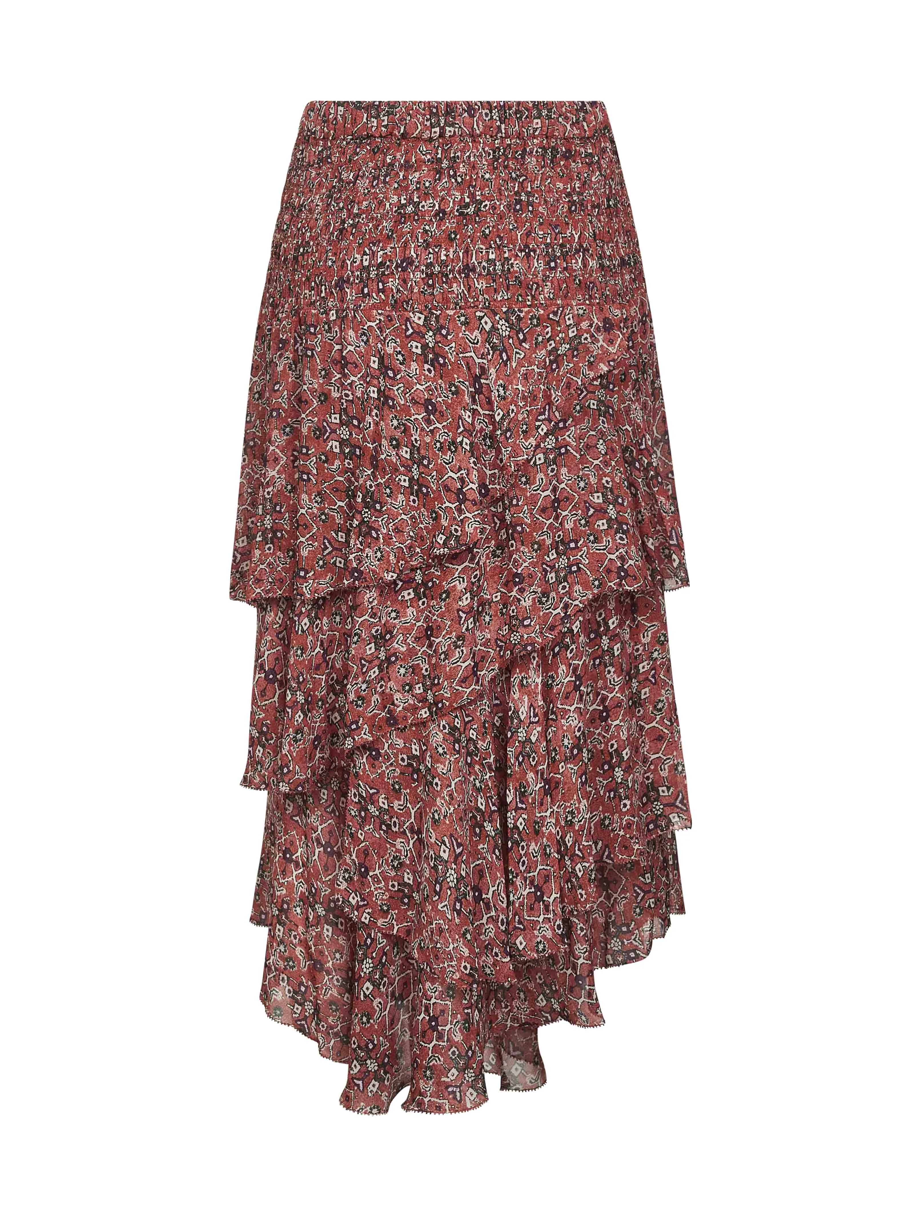 Rust Printed Georgette Brigitte Midi Skirt sold by Lord & Taylor product image thumbnail 2
