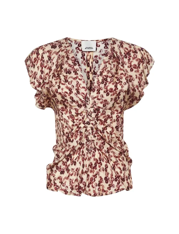 Floral Print Jacquard Lonea Top made by Isabel Marant