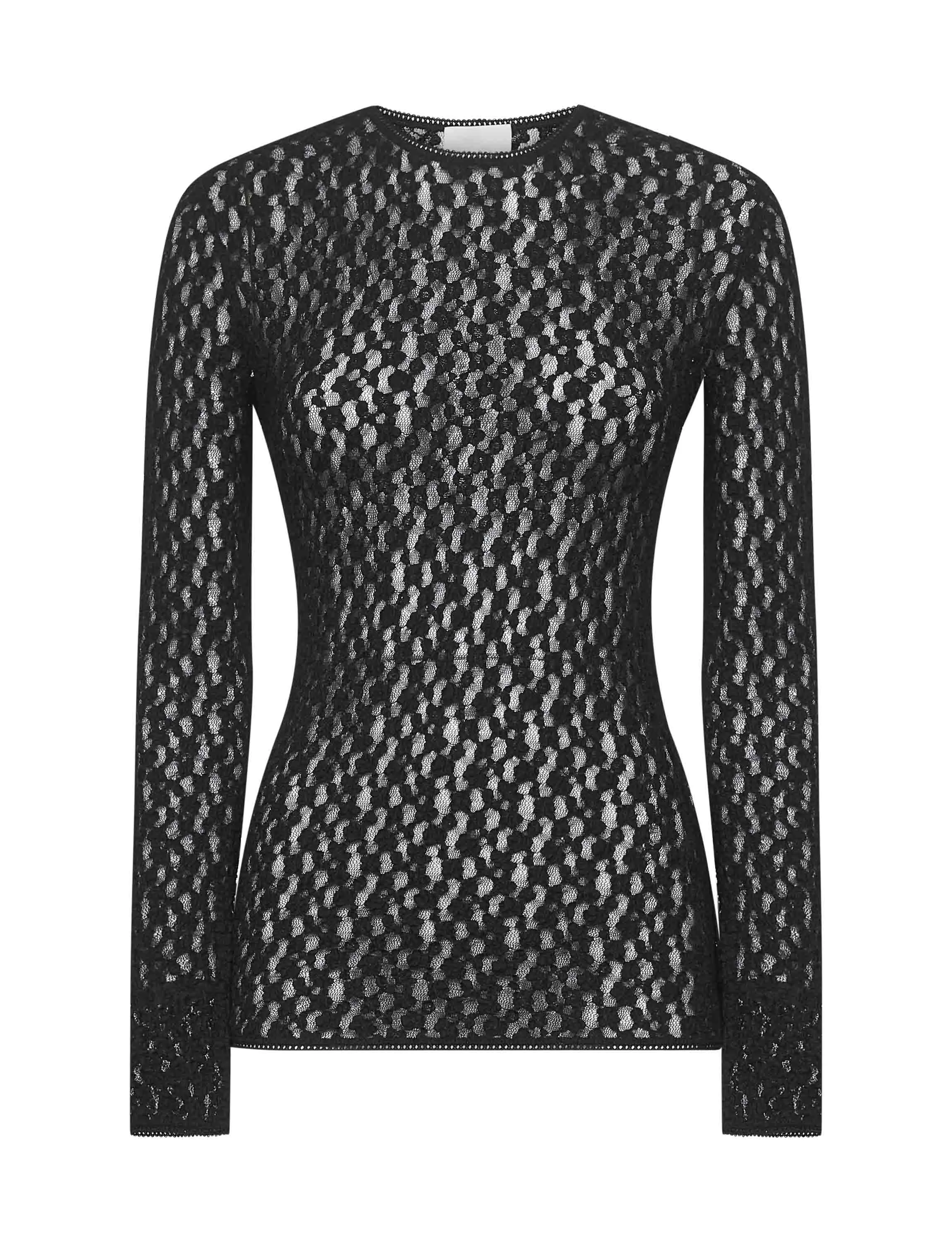 Black Lace Gaelle Long-Sleeved Top sold by Lord & Taylor