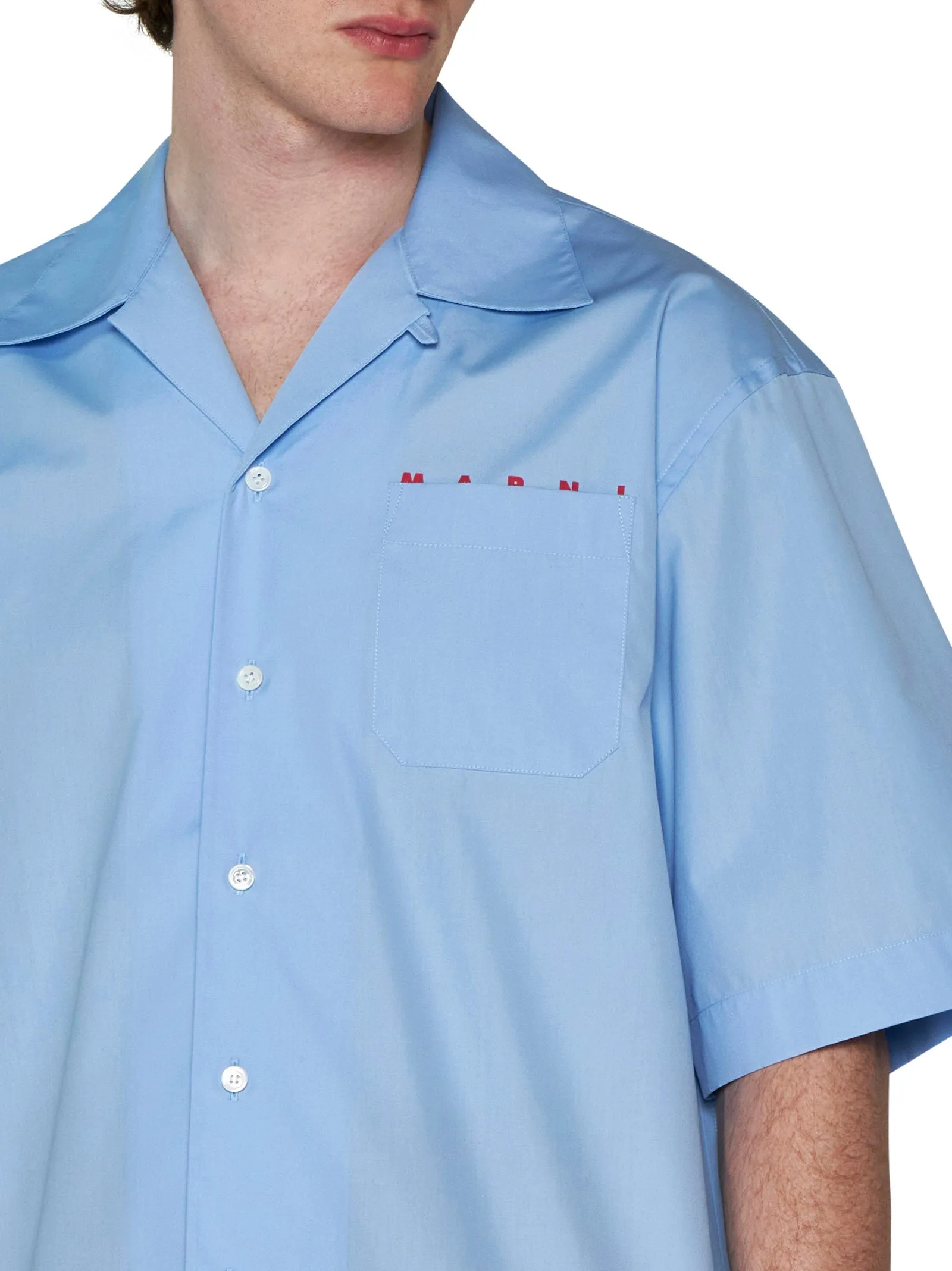 Light Blue Cotton Shirt with Logo sold by Lord & Taylor product image thumbnail 5