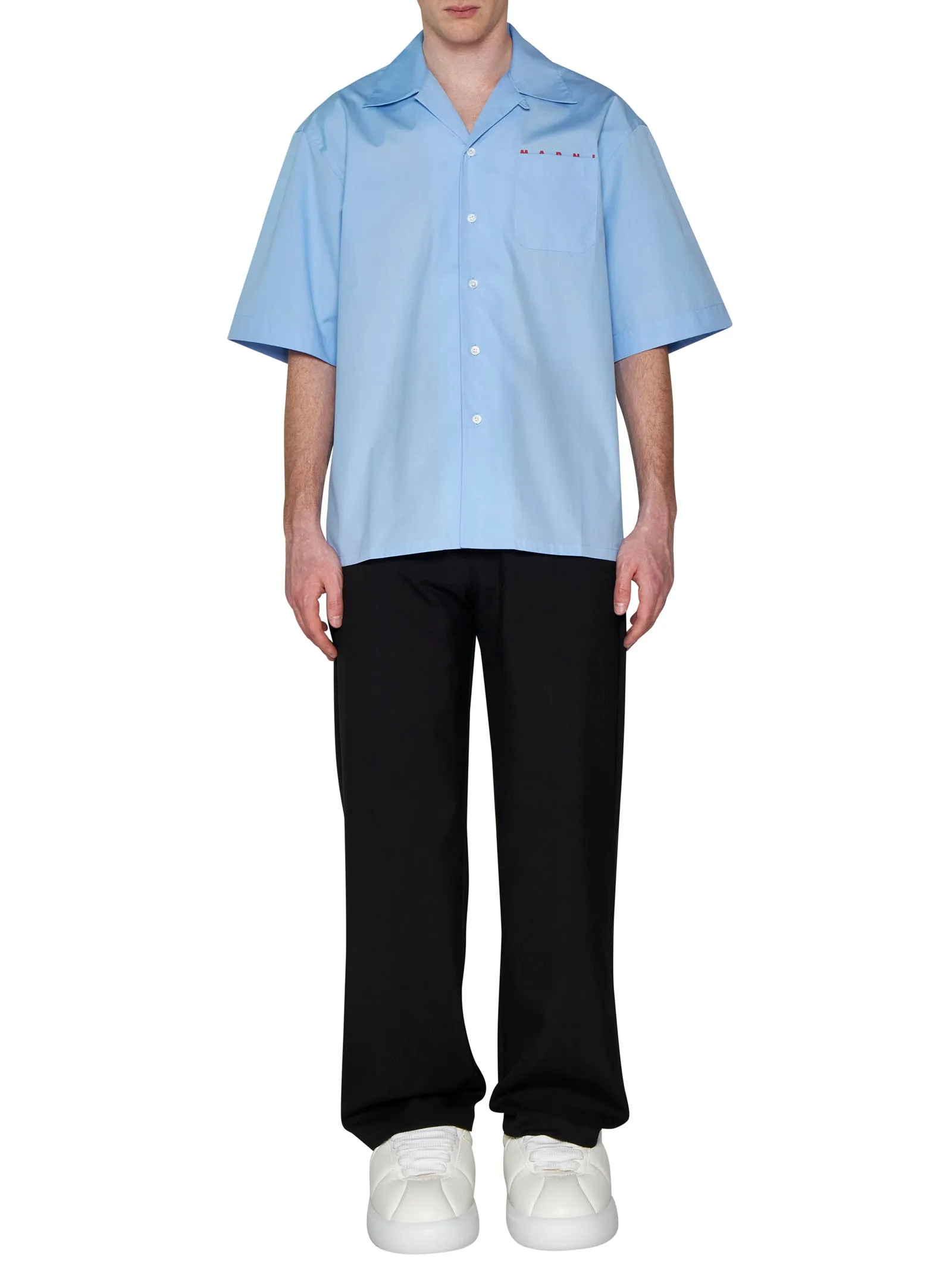 Light Blue Cotton Shirt with Logo sold by Lord & Taylor product image thumbnail 2