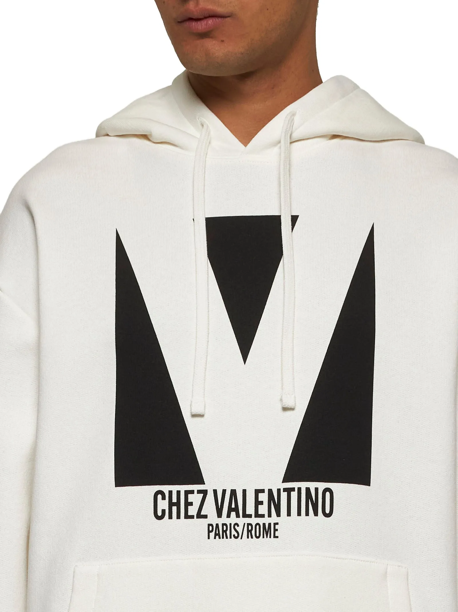 White Chez Valentino Print Hoodie sold by Lord & Taylor product image thumbnail 4