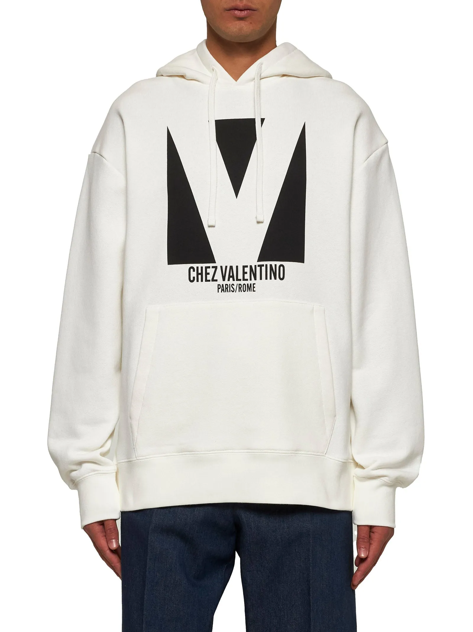 White Chez Valentino Print Hoodie sold by Lord & Taylor product image thumbnail 2