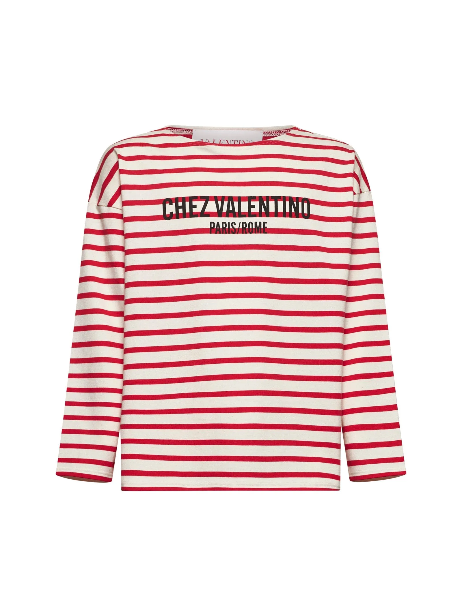 Butter Striped Chez Valentino Print T-Shirt sold by Lord & Taylor