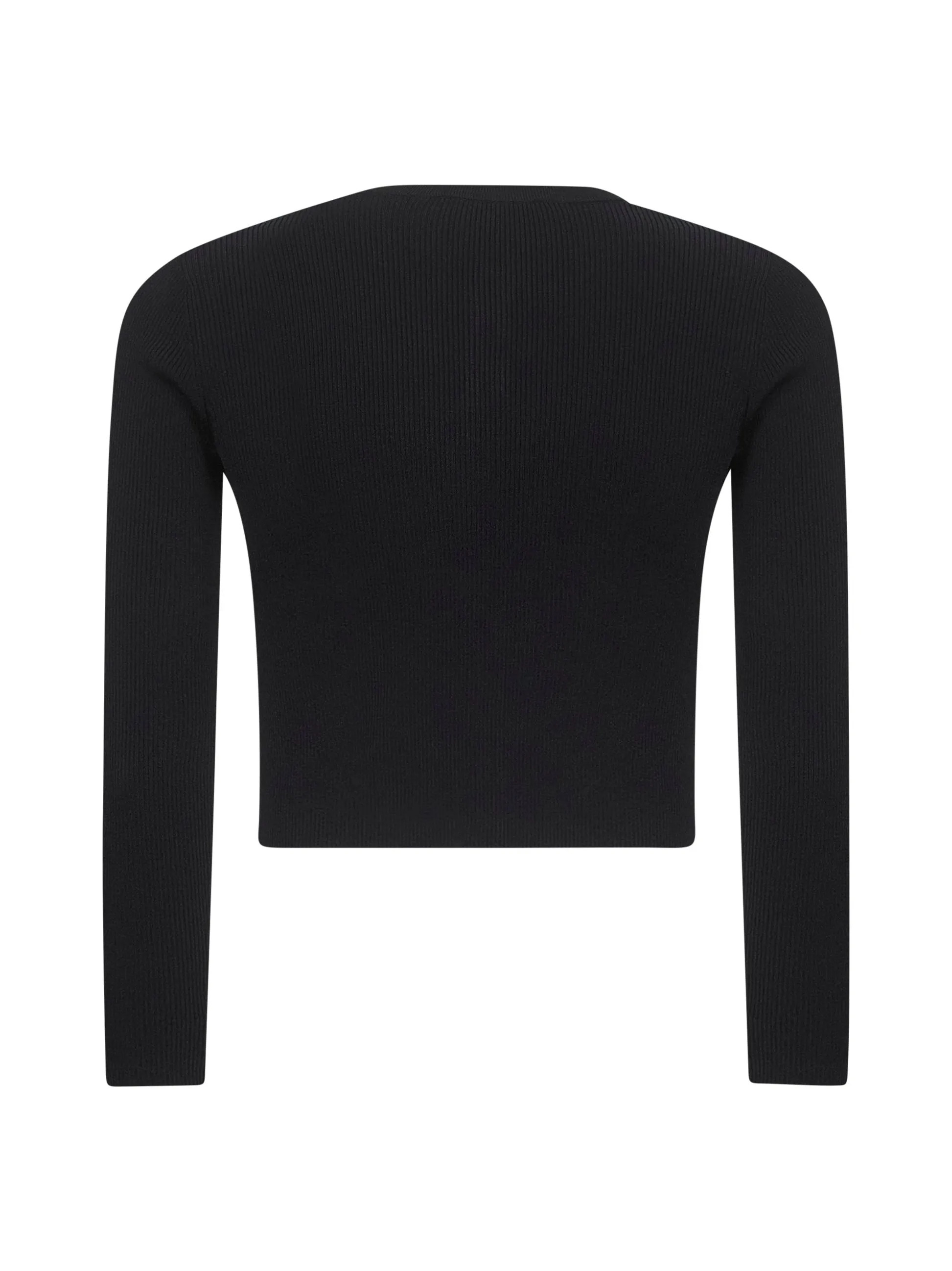 Max Mara Black Crêpe Viscose Cropped Cardigan sold by Lord & Taylor product image thumbnail 2