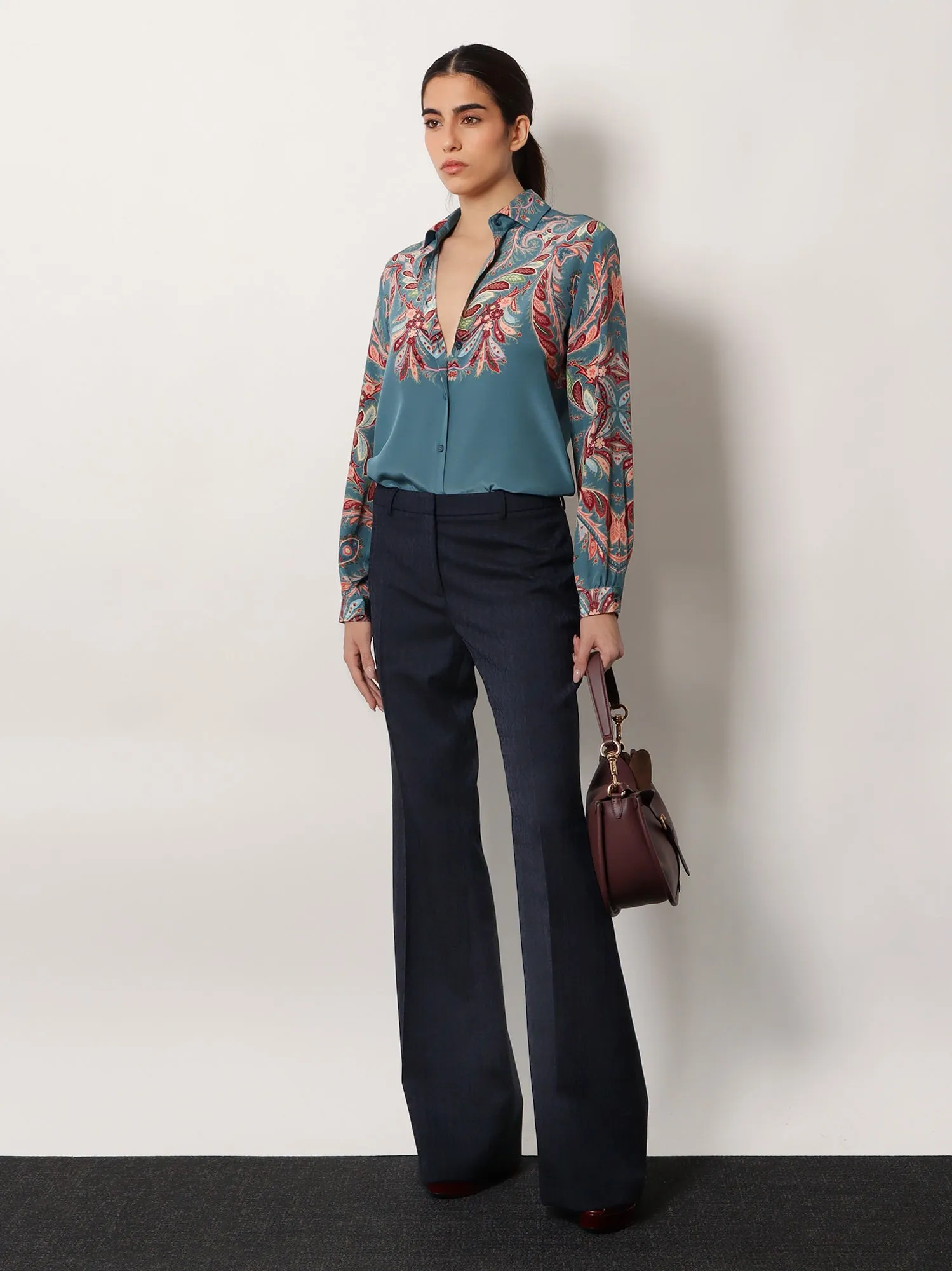 Paisley Print Silk Shirt sold by Lord & Taylor product image thumbnail 2