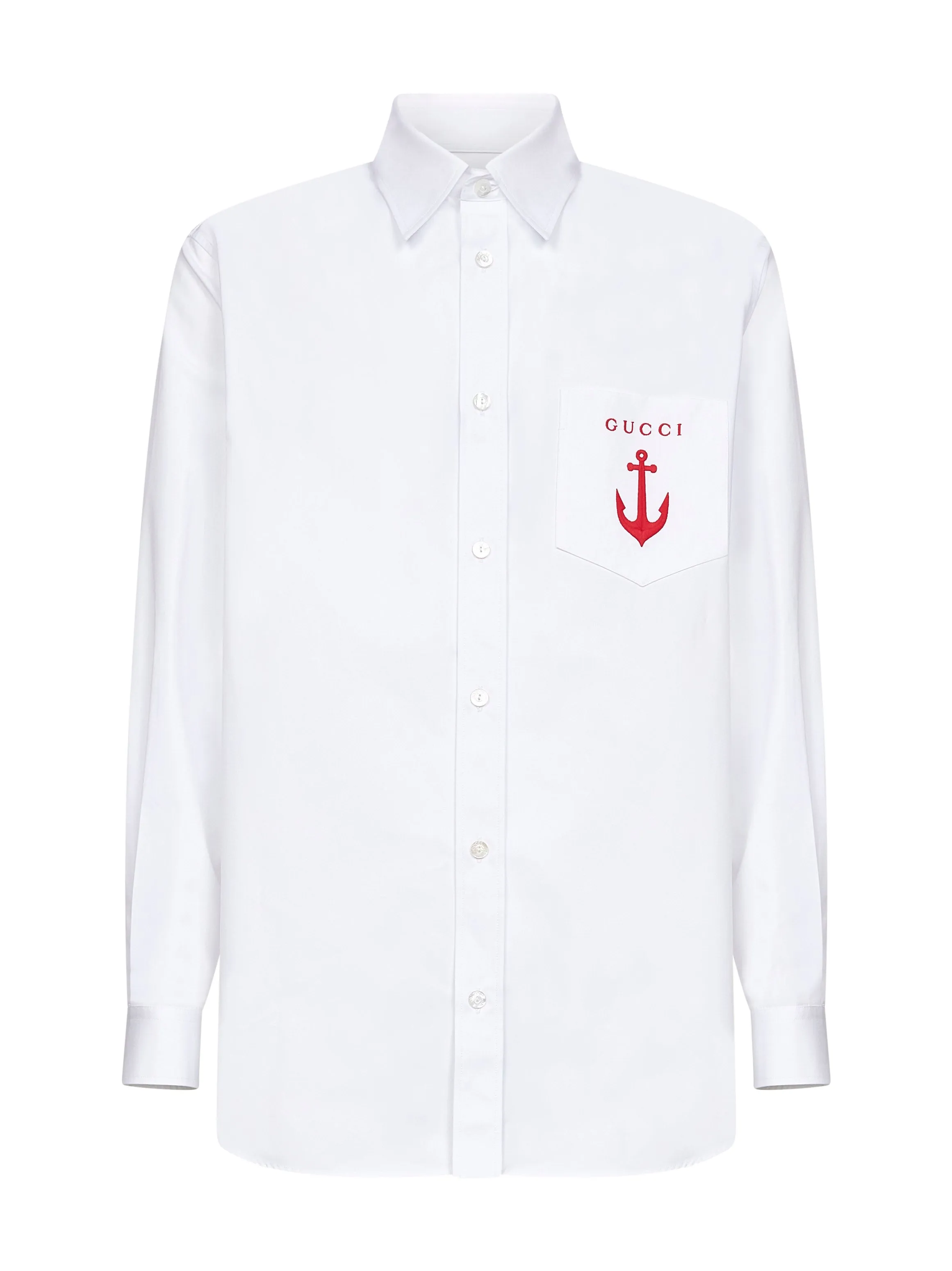 White Cotton Poplin Embroidered Shirt sold by Lord & Taylor