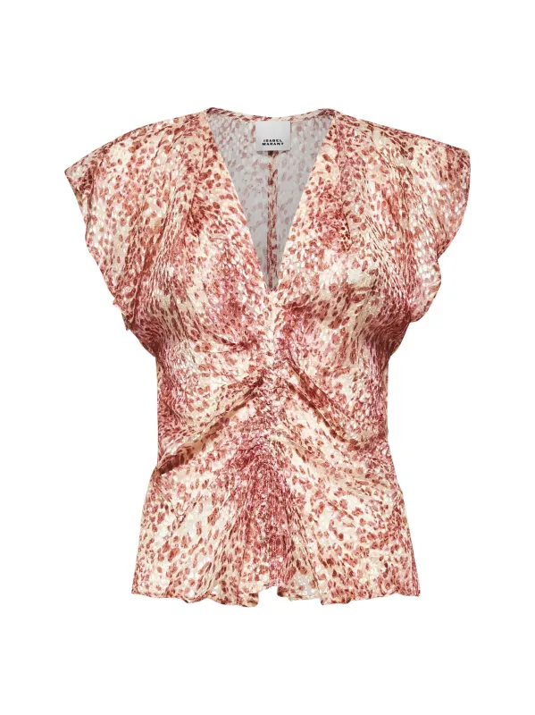 Printed Burnout Velvet Lonea Top made by Isabel Marant
