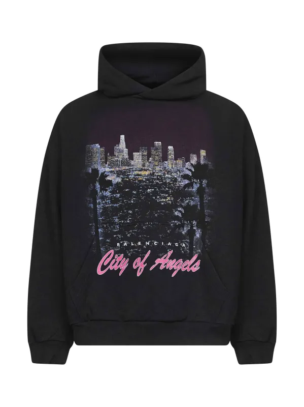 Black City Of Angels Medium Fit Hoodie sold by Lord & Taylor