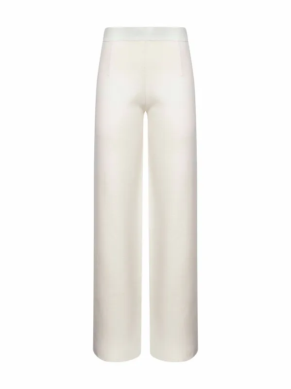 White Stretch Knit Trousers sold by Lord & Taylor