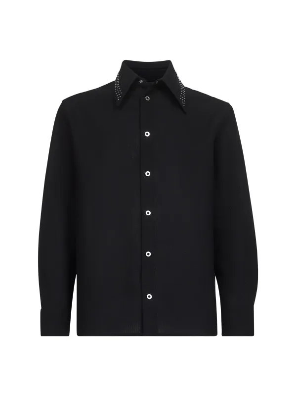 Black Wool Canvas Shirt sold by Lord & Taylor
