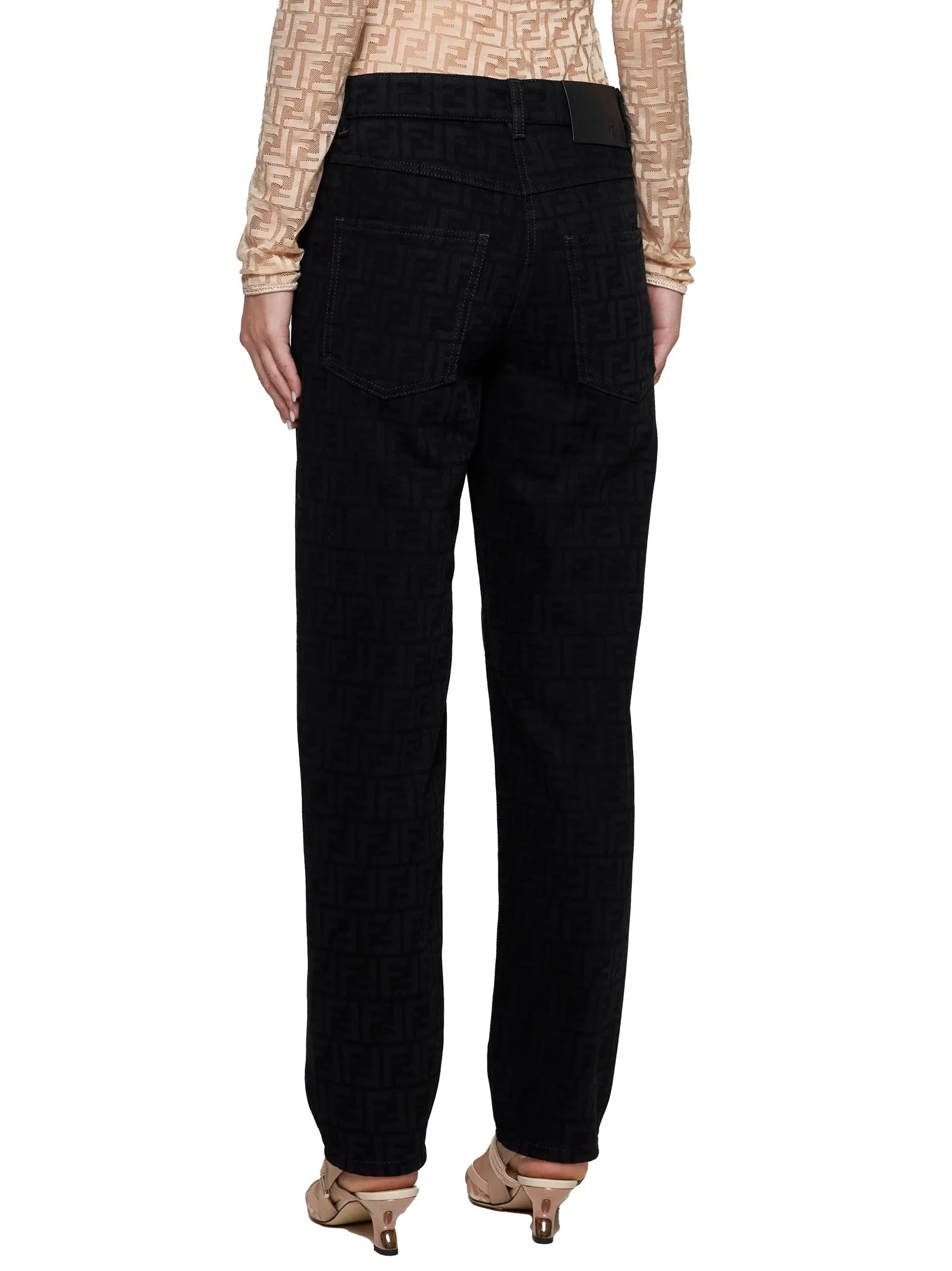 Fendi Black FF Motif Denim Jeans sold by Lord & Taylor product image thumbnail 4