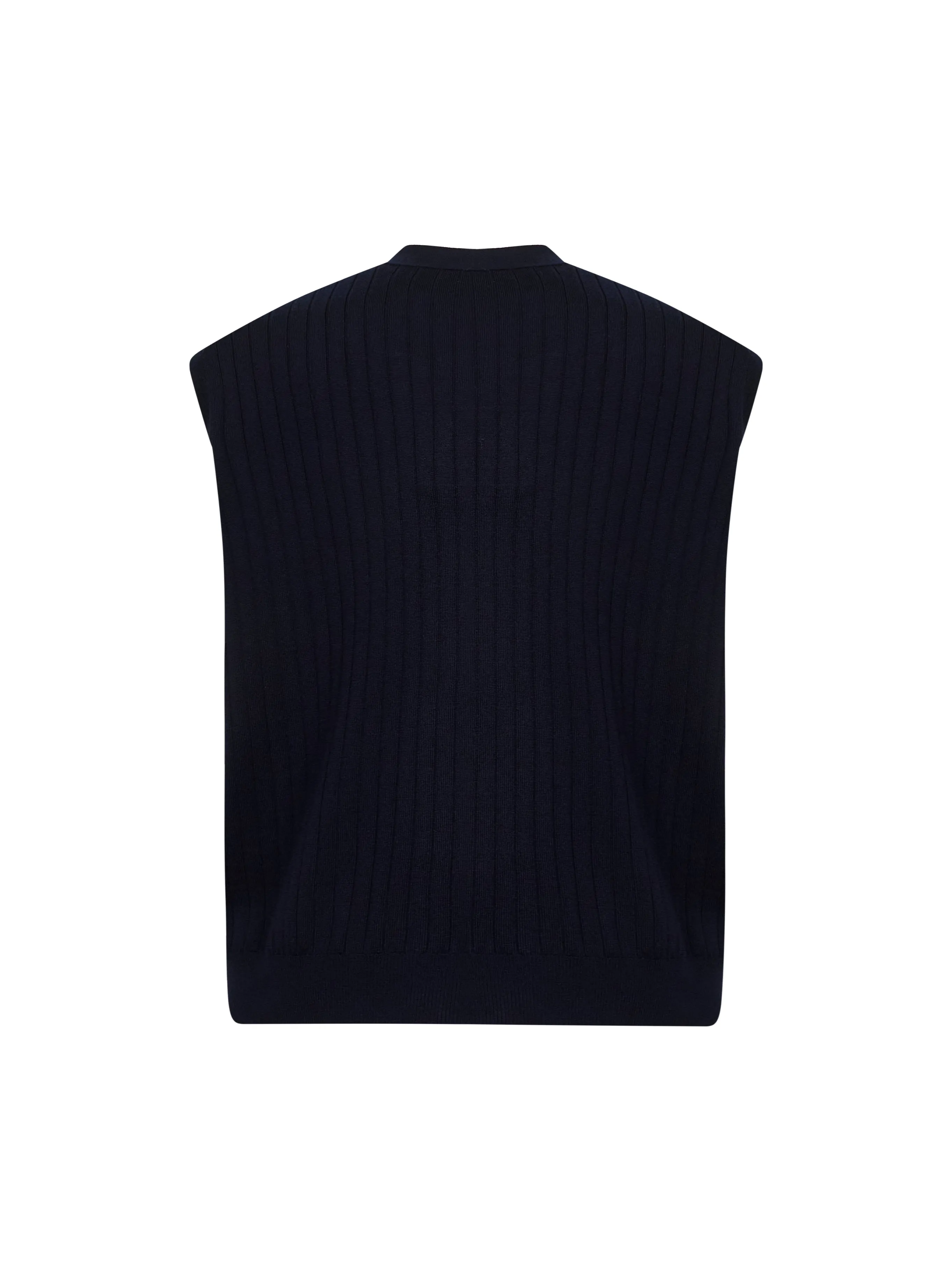 Blue Rib Knit Cardigan Vest sold by Lord & Taylor product image thumbnail 2