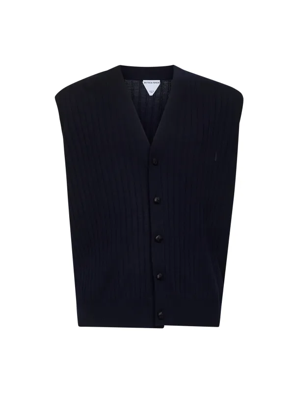 Blue Rib Knit Cardigan Vest sold by Lord & Taylor