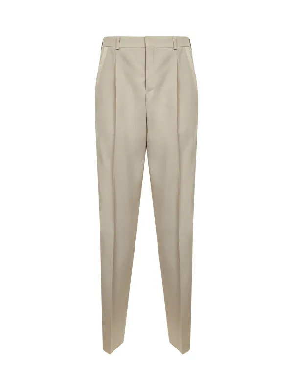 Beige Lightweight Wool Tuxedo Trousers sold by Lord & Taylor