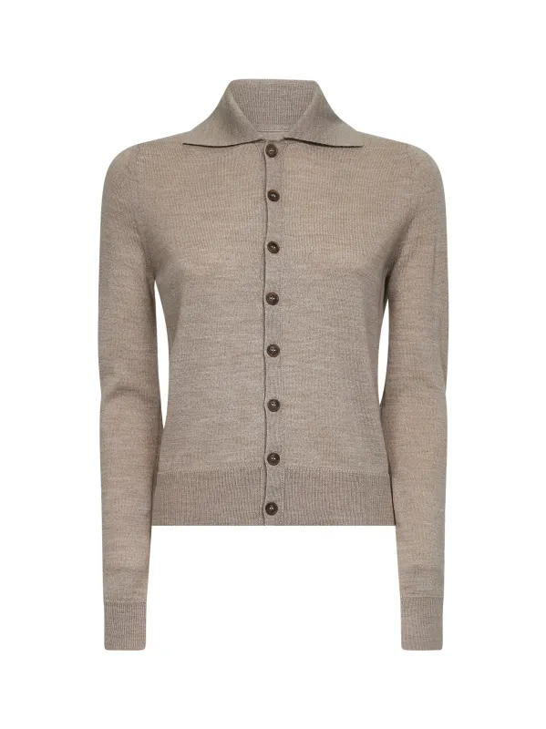 Beige Virgin Wool Blend Cardigan sold by Lord & Taylor