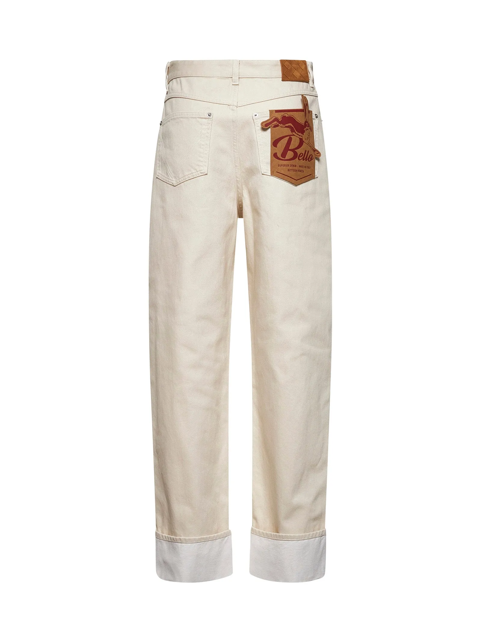 Beige Denim Turn-Up Jeans sold by Lord & Taylor product image thumbnail 2