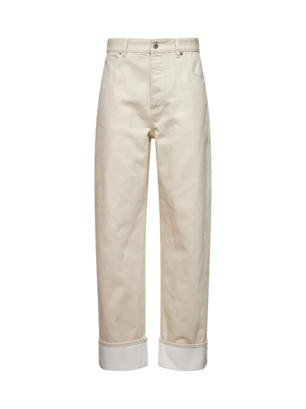 Beige Denim Turn-Up Jeans sold by Lord & Taylor