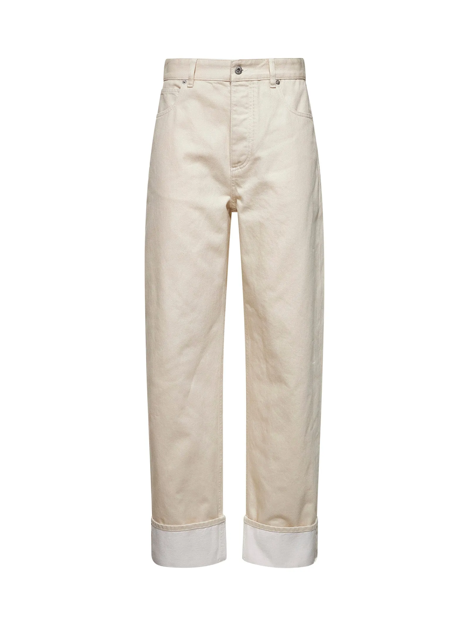 Beige Denim Turn-Up Jeans sold by Lord & Taylor