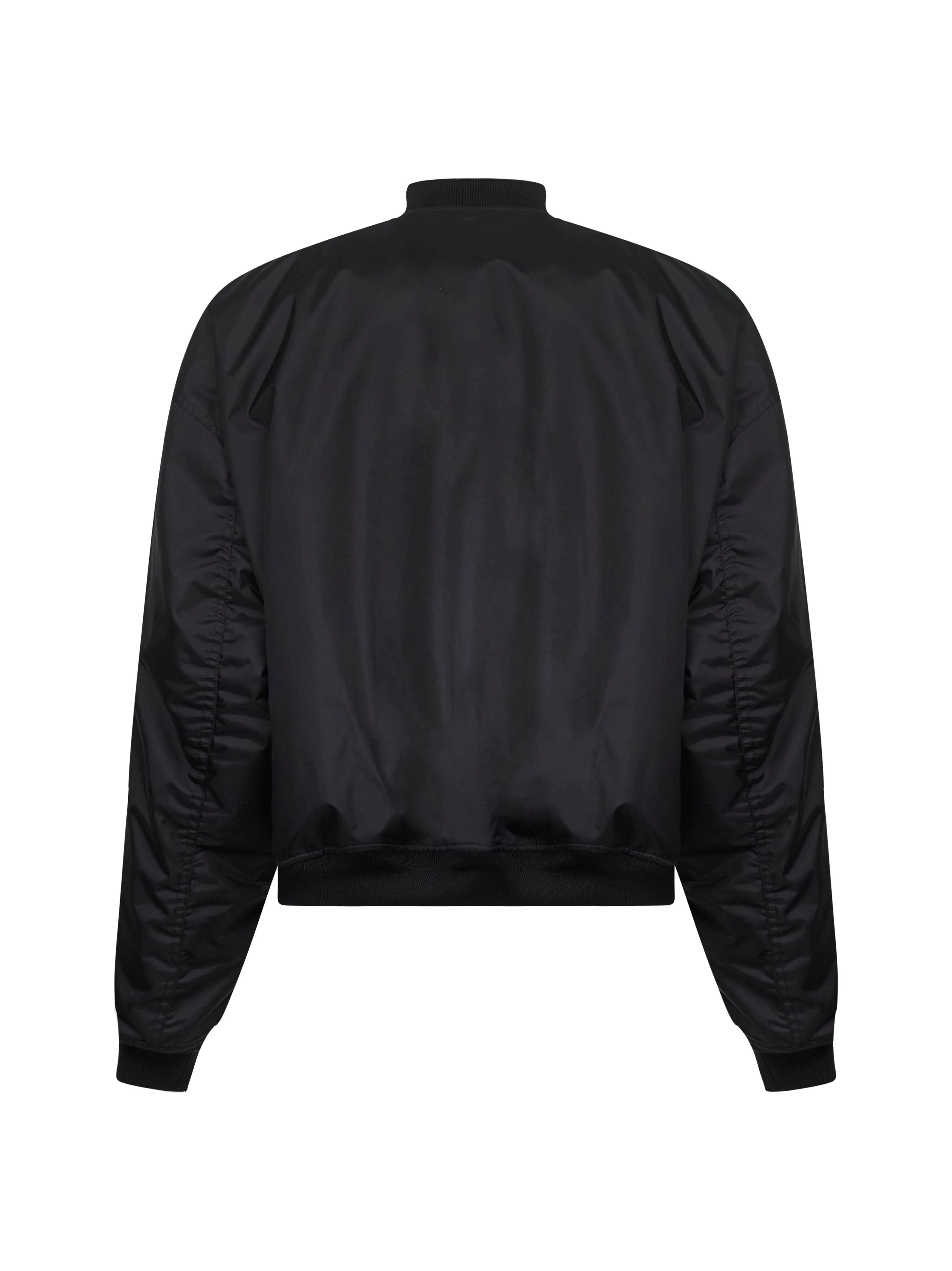 Black Polyamide Large Fit Bomber Jacket sold by Lord & Taylor product image thumbnail 2