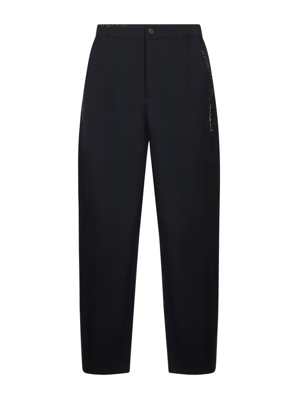 Blue Tropical Wool Straight Leg Trousers sold by Lord & Taylor