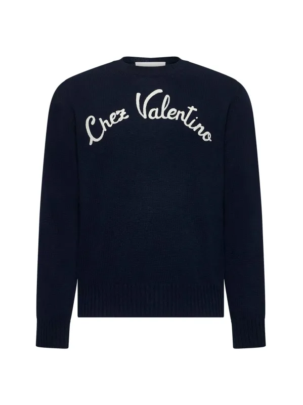 Blue Embroidered Wool Sweater sold by Lord & Taylor