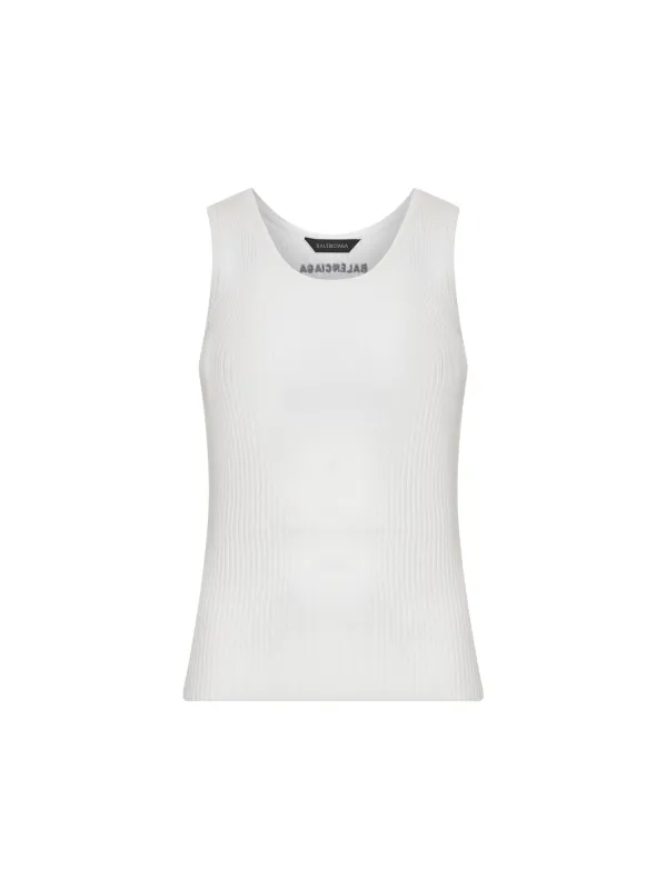 White Ribbed Wool Knit Tank Top sold by Lord & Taylor