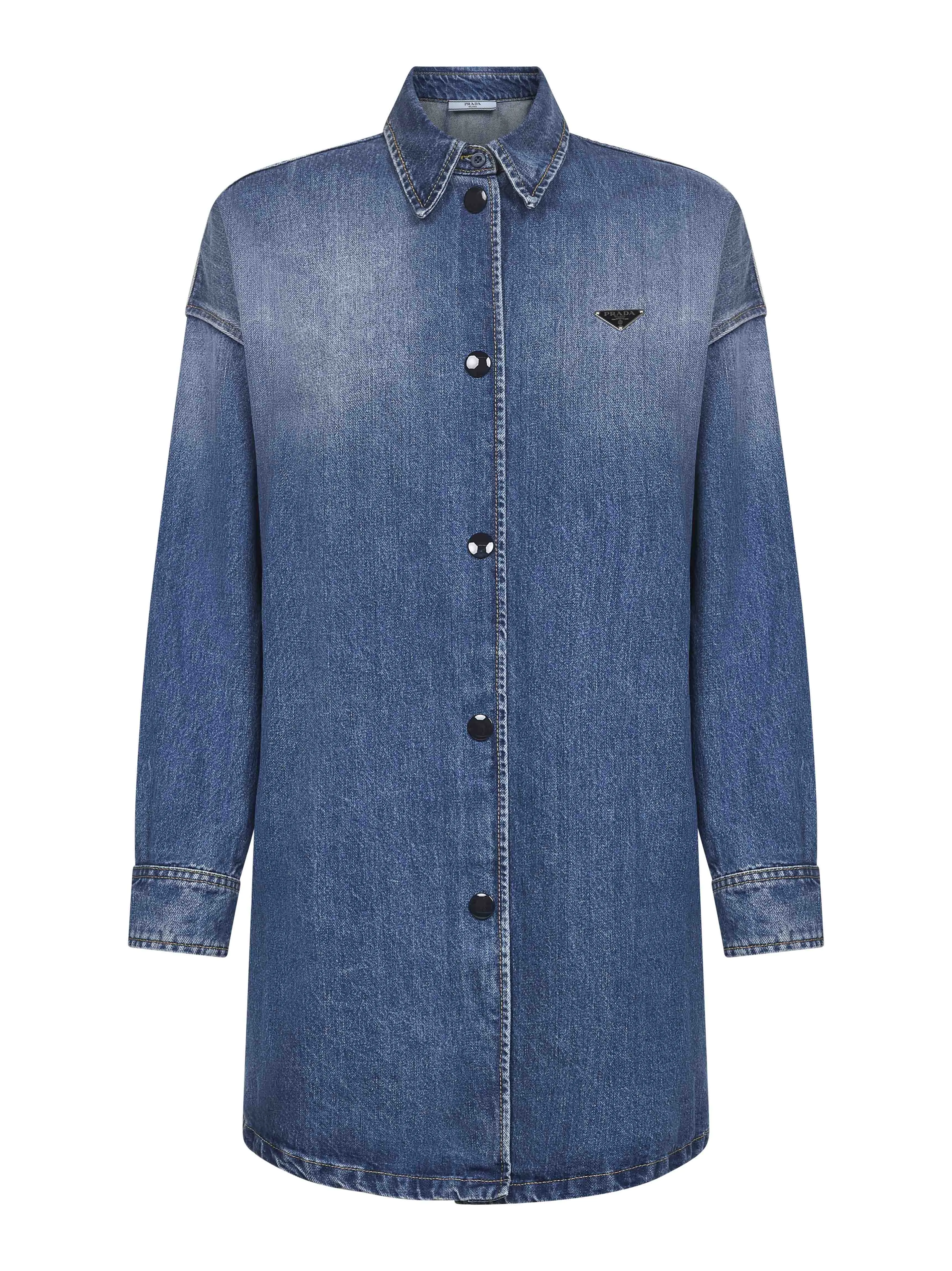 Light Blue Cotton Denim Long Shirt sold by Lord & Taylor