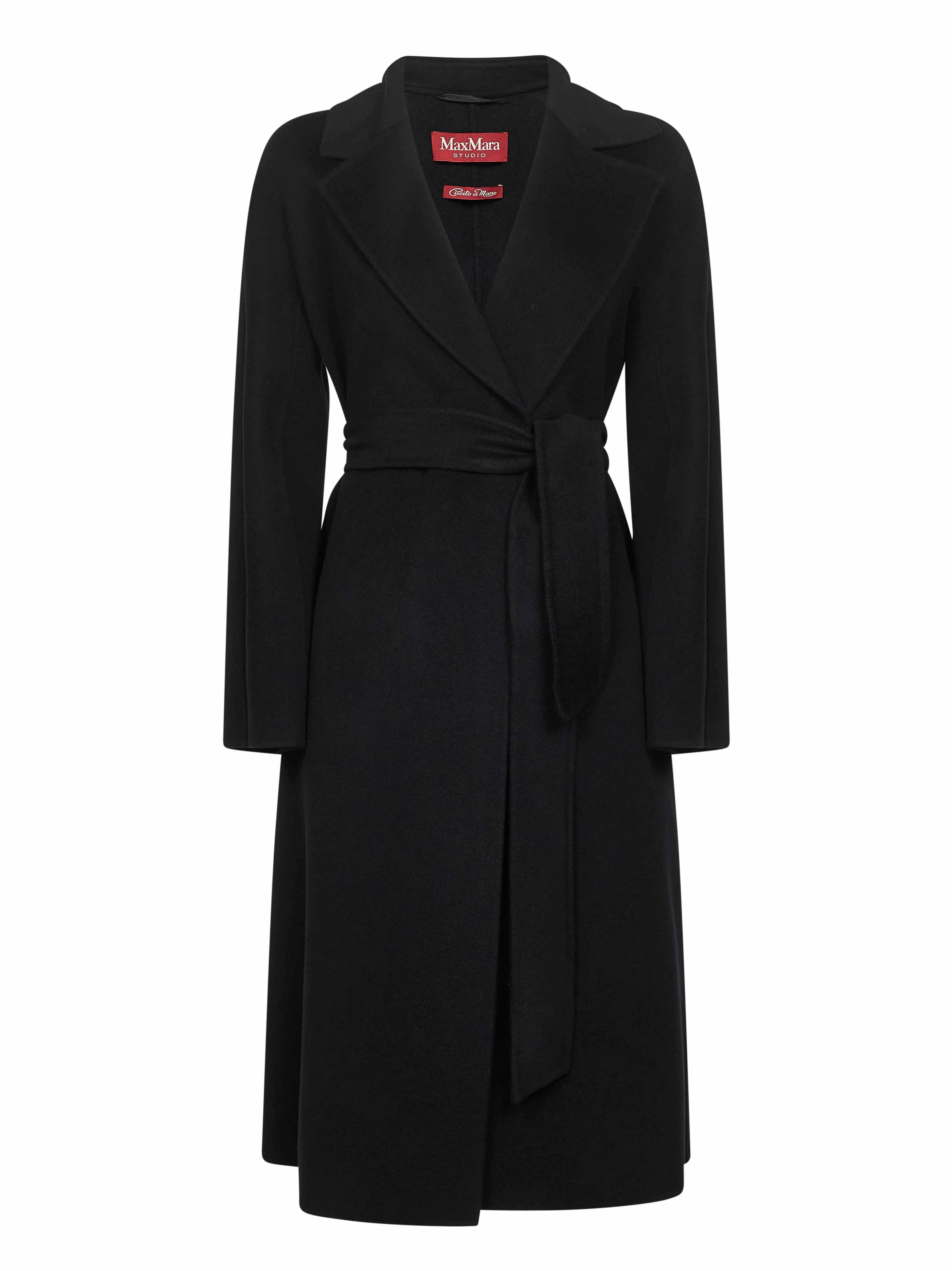 Black Drap Double Cloth Robe Coat sold by Lord & Taylor