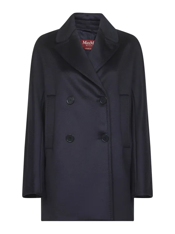 Blue Broadcloth Double-Breasted Pea Coat sold by Lord & Taylor