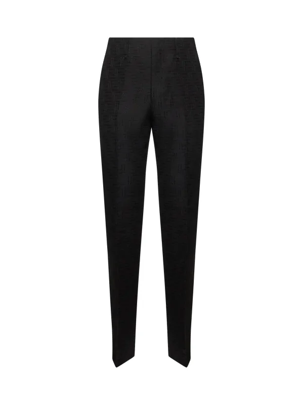 Black FF Jacquard Trousers made by Fendi
