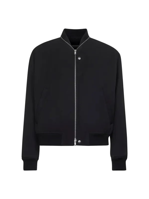 Black Wool Gabardine Bomber Jacket sold by Lord & Taylor