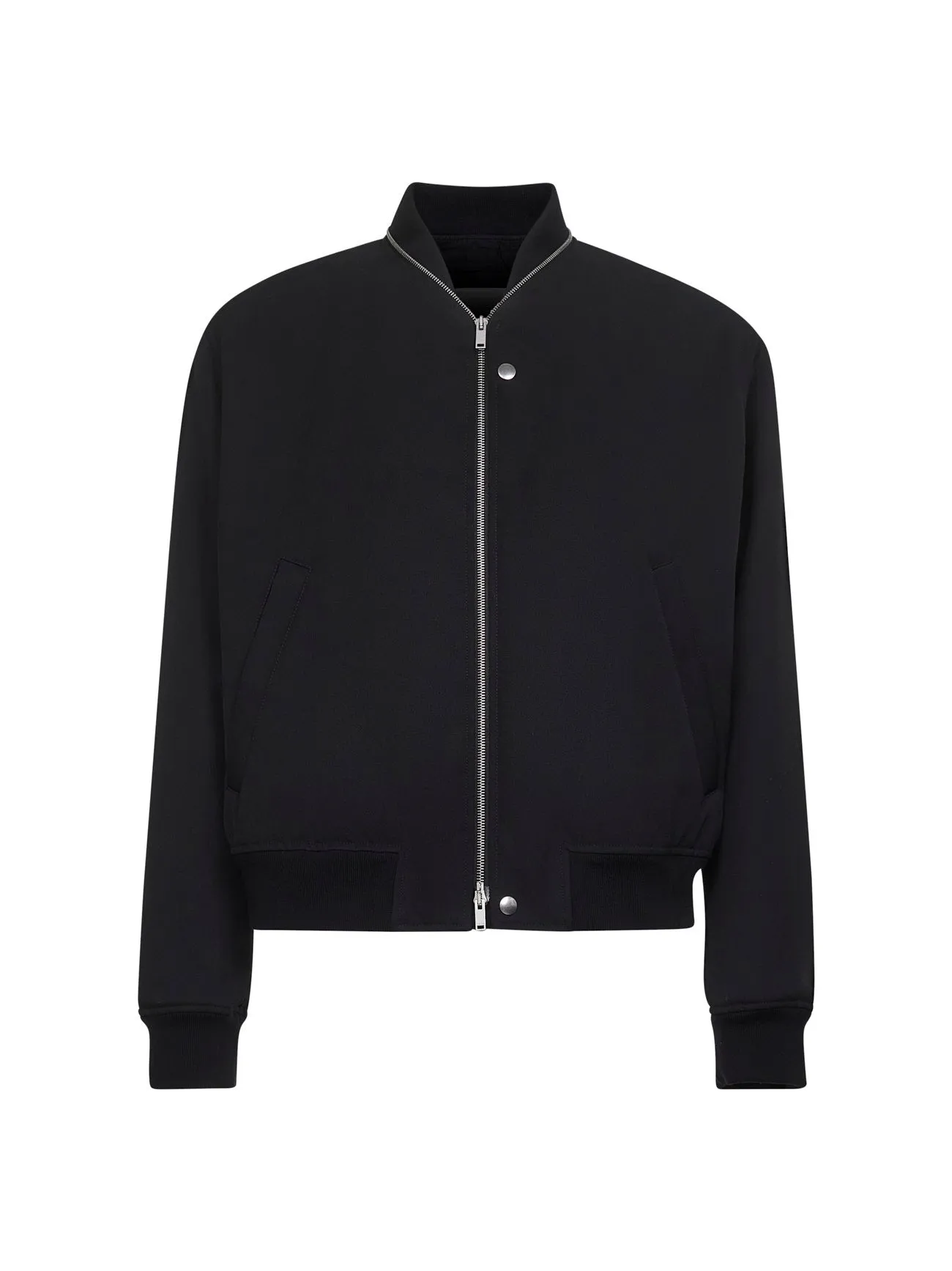 Black Wool Gabardine Bomber Jacket sold by Lord & Taylor