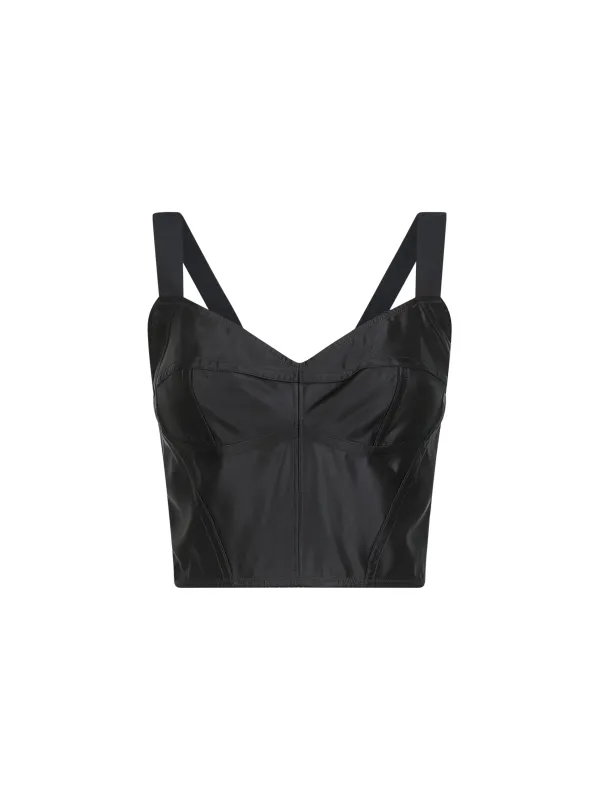 Black Charmeuse Corset Bustier Top sold by Lord & Taylor