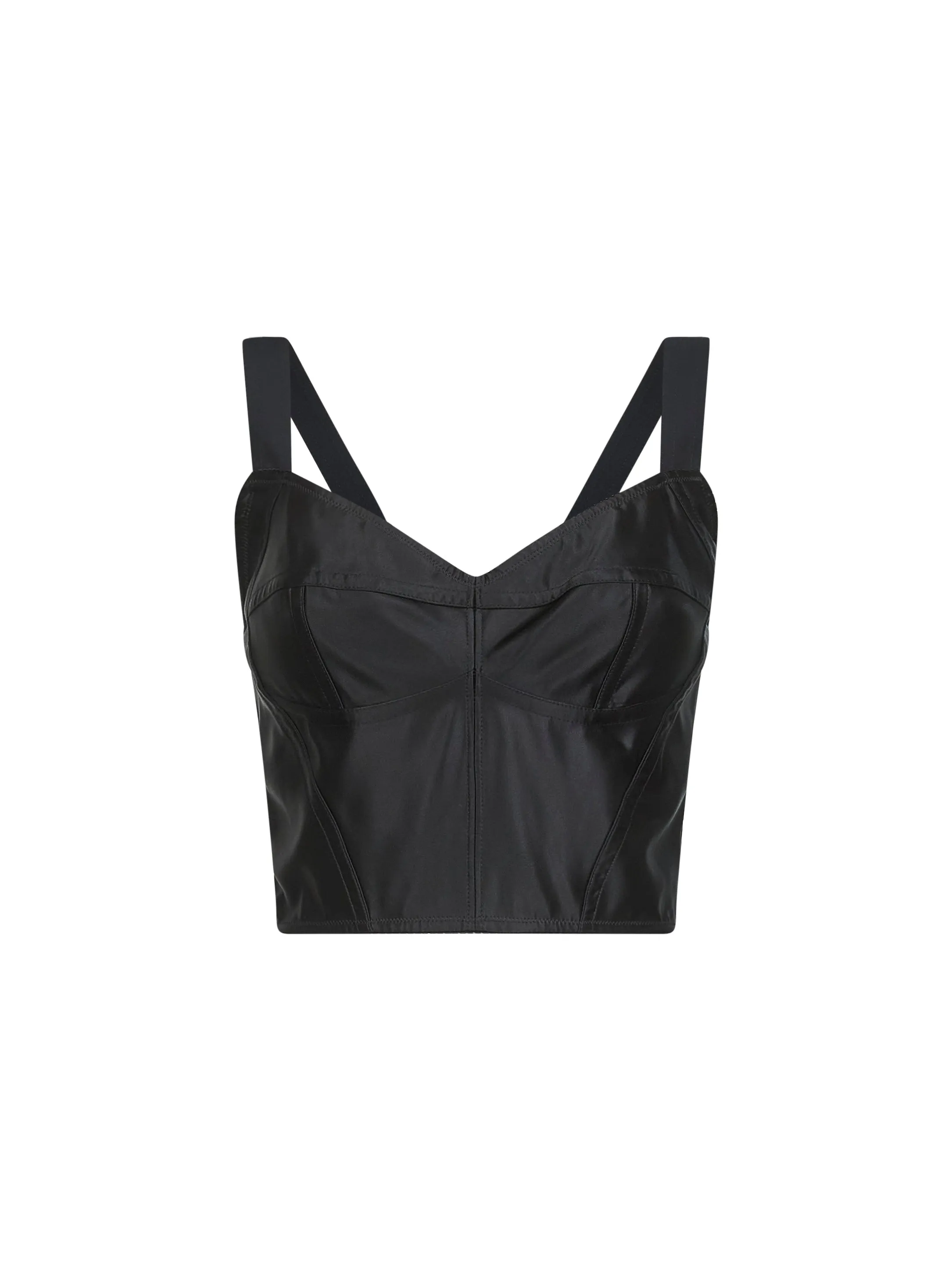 Black Charmeuse Corset Bustier Top sold by Lord & Taylor