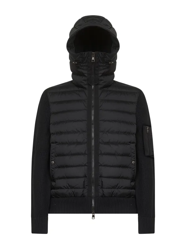 Black Zip-Up Padded Hooded Cardigan sold by Lord & Taylor