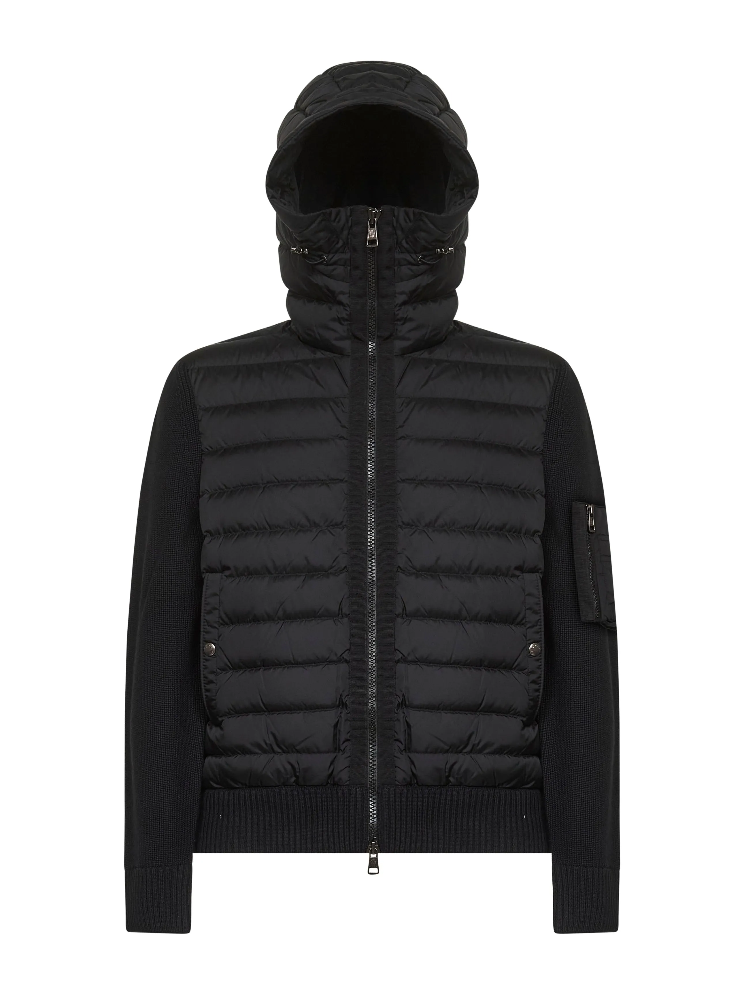 Black Zip-Up Padded Hooded Cardigan sold by Lord & Taylor