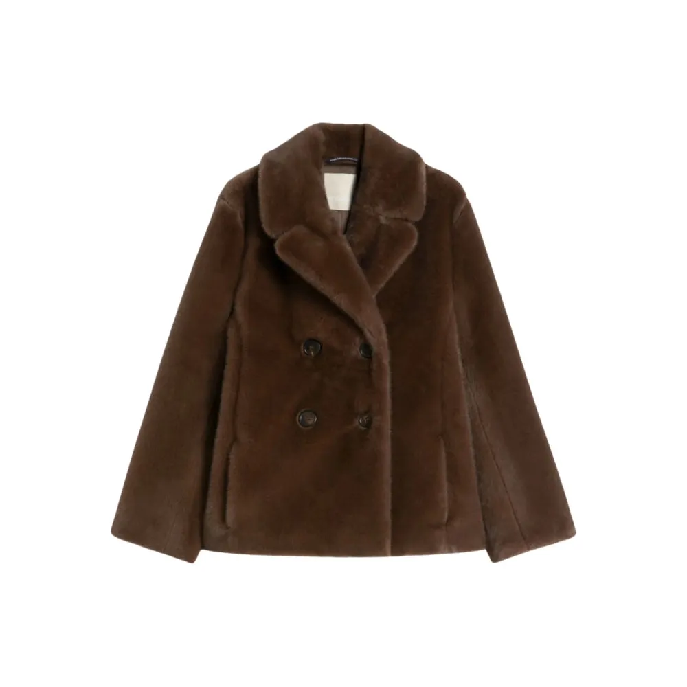 Max Mara Brown Faux Fur Outerwear sold by Lord & Taylor