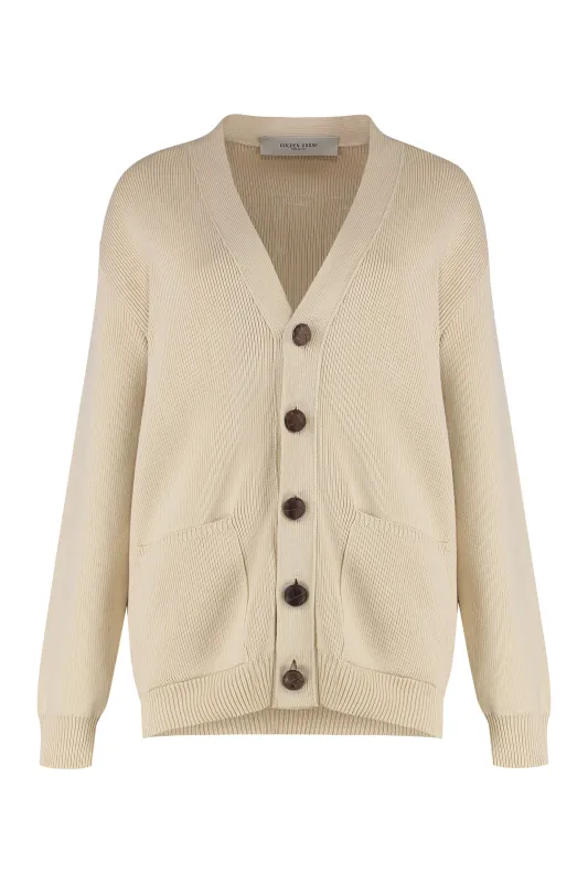 Beige Cotton V-Neck Cardigan sold by Lord & Taylor