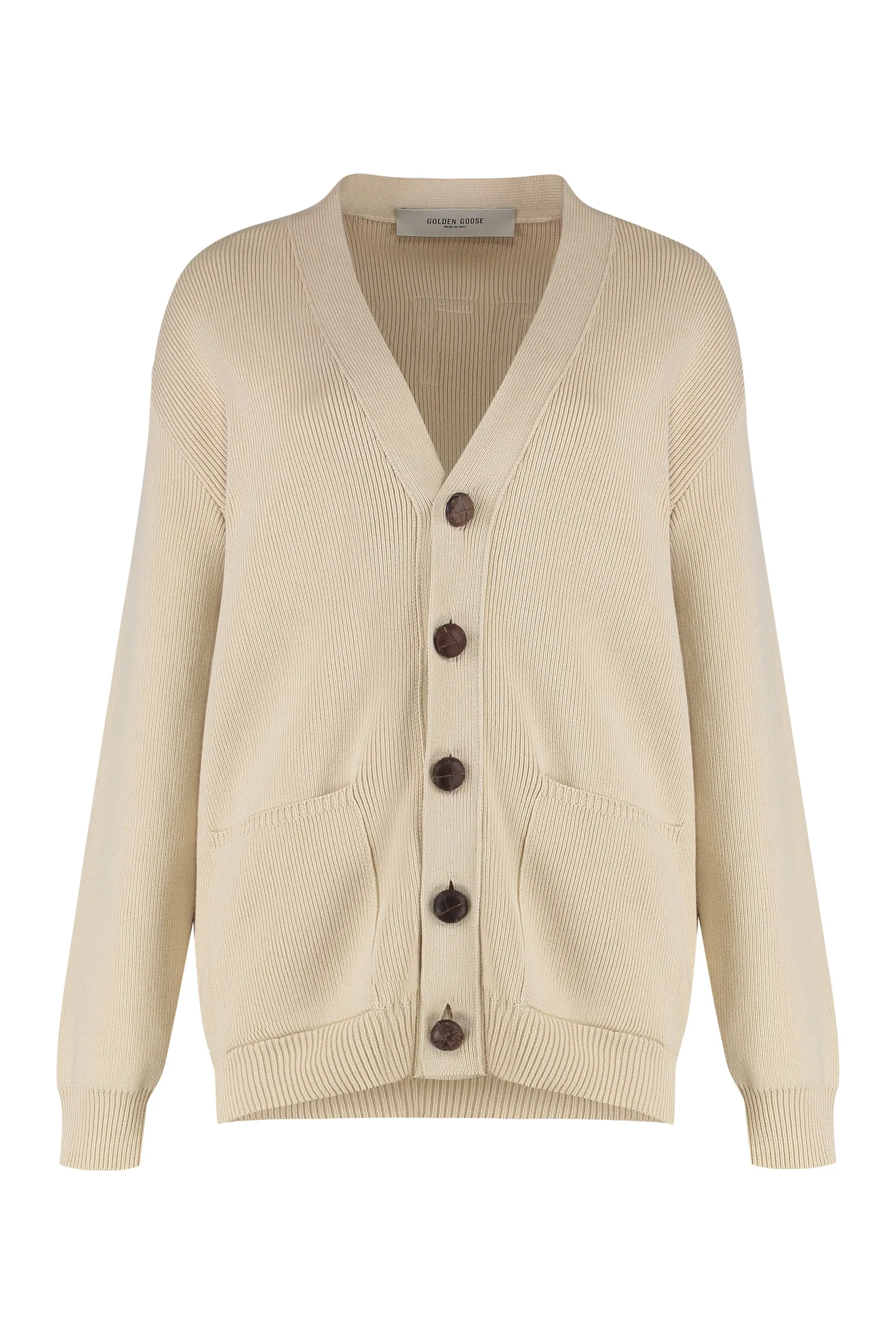 Beige Cotton V-Neck Cardigan sold by Lord & Taylor