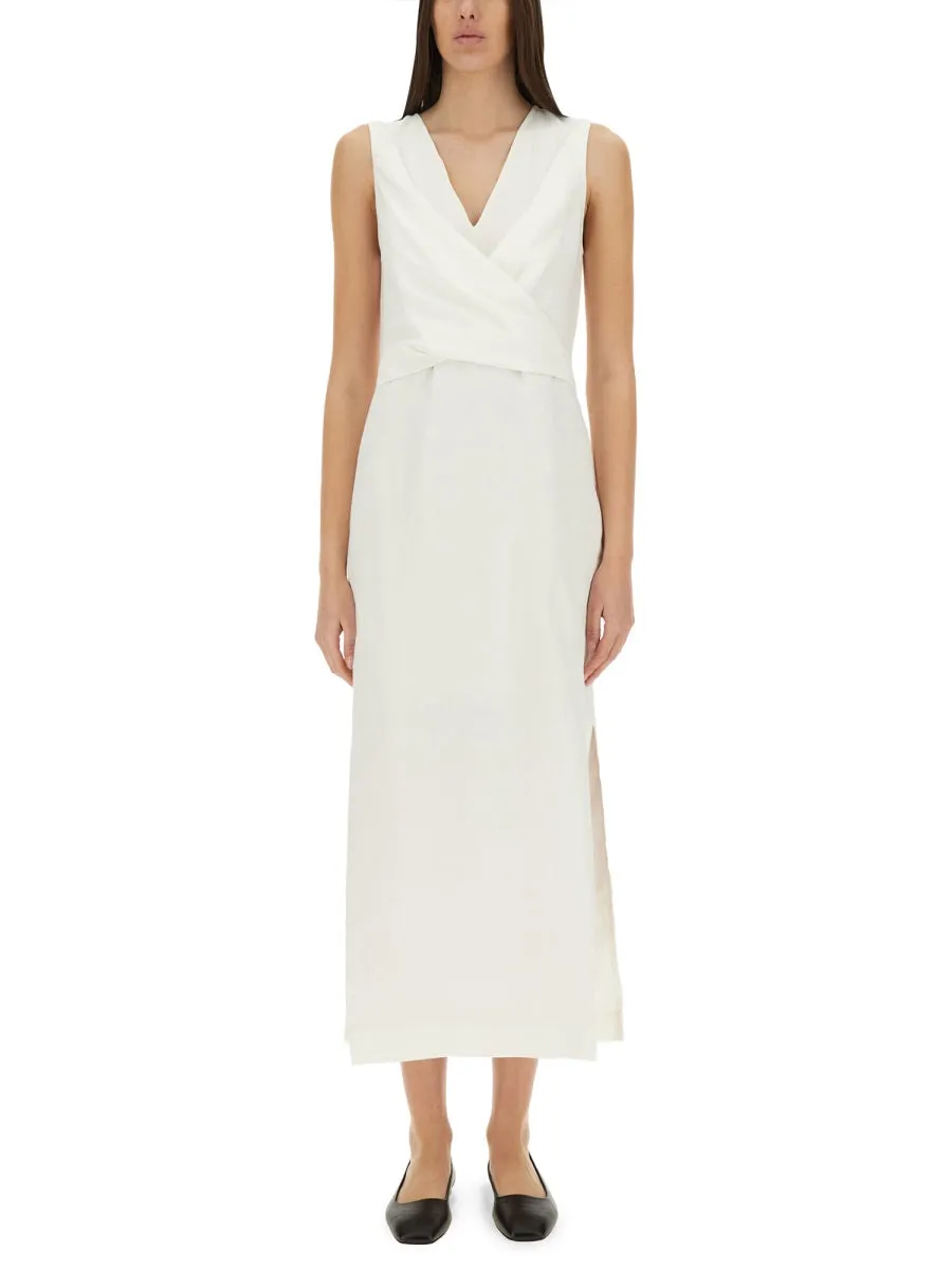 TWILL WRAP MIDI DRESS sold by Lord & Taylor